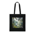 Heart of the Congo Tote Bag: Black cotton tote with vibrant watercolor.