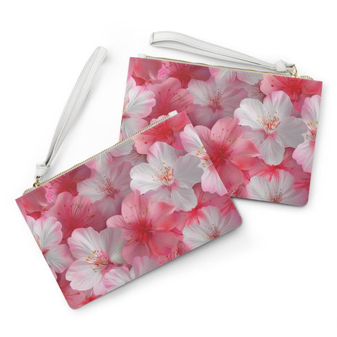Pink Cherry Blossom Clutch Bag with Seamless Feminine Pattern