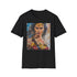 Charcoal cotton crew neck T-shirt with vibrant Wonder Woman painting