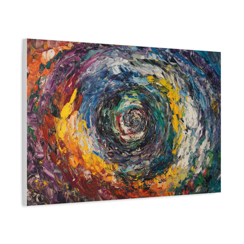 A Swirling Vortex of Colors Representing the Chaos Stretched Canvas Wall Art