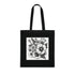 Blooming Bouquet Black Cotton Tote Bag with Hand-Drawn Flowers