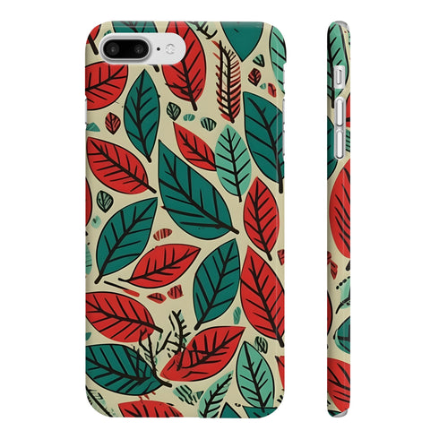 Crimson & Clover Modern Leaf iPhone 7/8 Plus Glossy Phone Case