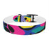 Neon graffiti dog collar with urban chic style in black onyx.