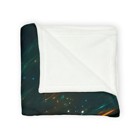 Space Highway with Comet Traffic Plush Fleece Throw Blanket