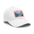 Alpine Splendor Swiss Alps watercolor baseball cap white light brown patch