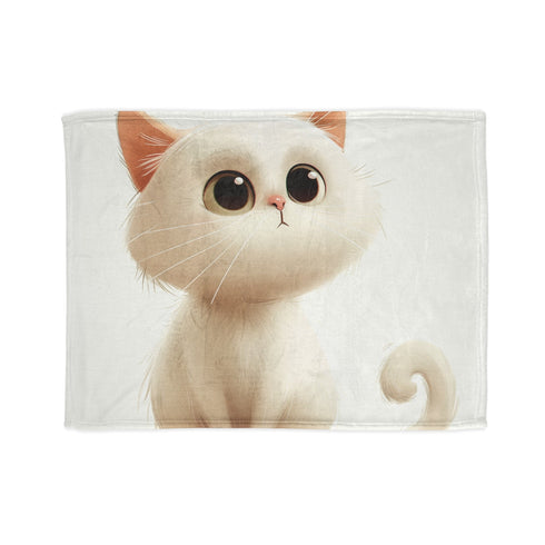 Whimsical cartoon cat cuddle blanket for indoor rest and sleep