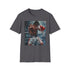 Boxer portrait charcoal tee: vibrant, powerful, inspirational men's summer shirt.