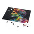 Vibrant neon watercolor jigsaw puzzle with Caesar design - 10" x 8"