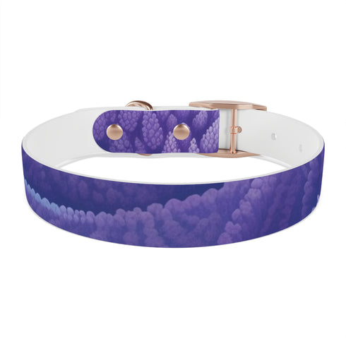 Stylish Lavender Fields Dog Collar for Medium-sized pets in Black Onyx.