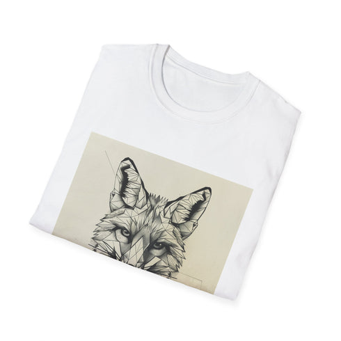 Geometric Charcoal Fox T-Shirt: Soft, Angular, Modern Design for Men/Women