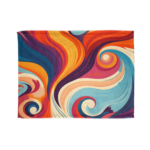 Retro Groove Hippie Blanket: Vibrant 70s-inspired design for cozy rest.