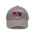 Neon watercolor baseball cap with light brown rectangle patch.