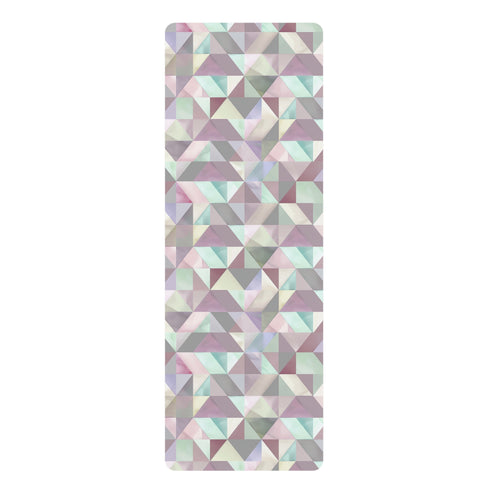 Stylish Pastel Geometrics Rubber Yoga Mat for comfortable and stable practice.