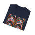 Abstract charcoal geometric art deco pattern t-shirt for men and women.