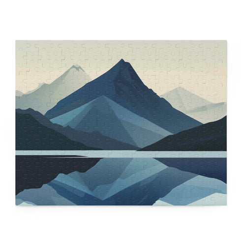 Mountain Serenity Jigsaw Puzzle: Relaxing minimalist landscape for mindfulness