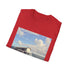 Charcoal cotton t-shirt featuring retro camper van by ocean design