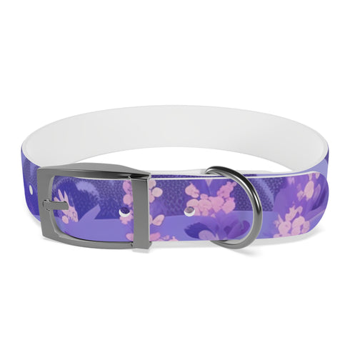 Lavender Fields Dog Collar for M Dogs in Black Onyx Bloom