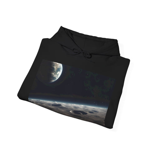 Navy Space View of Earth Hoodie, DTG, regular fit unisex.
