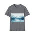 Alaska Beauty Watercolor Tee in Charcoal, Size S: Cotton t-shirt with nature-inspired design.