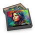 Jennifer Aniston watercolor puzzle in neon colors - 120 pieces.