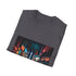 Charcoal cotton T-shirt with vibrant Times Square night scene graphic