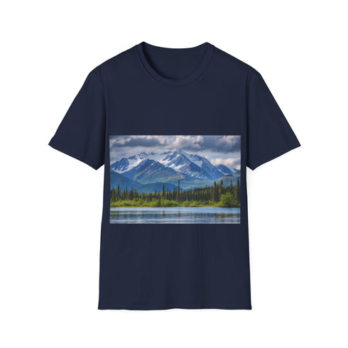 Alaska Adventure Watercolor Tee in Charcoal, size S.
