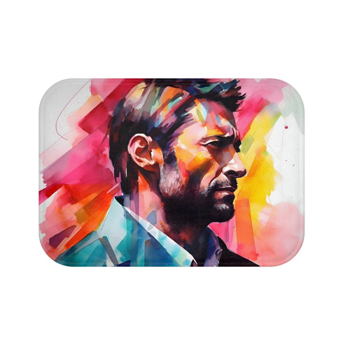 Neon Hugh Jackman Hollywood Vibes Bath Mat 24x17 Home Decor