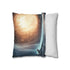 Quantum Fox Behind Waterfall Portal Double-Sided Square Cushion Cover