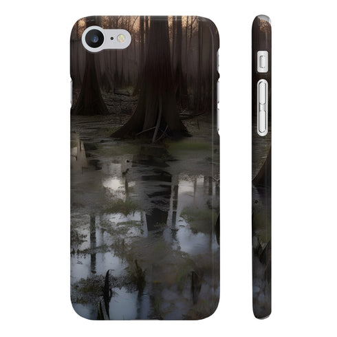 Cypress Swamp Dusk Glossy Slim Phone Case, iPhone 7/8 Plus.