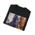 Charcoal cotton T-shirt with vibrant Thanos painting for summer wear