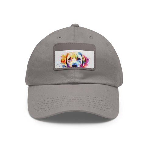 Labrador baseball cap in white with light brown patch, unisex accessory.