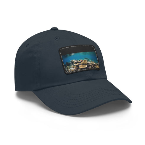 Great Barrier Reef baseball cap with coral reef design.