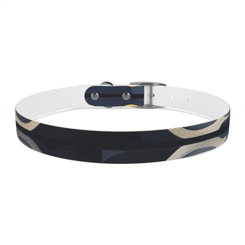 Stylish Black Onyx Artisan Tile Dog Collar for Medium Dogs