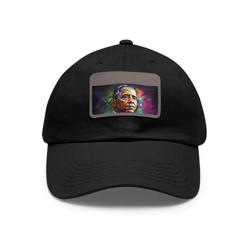 Vibrant Obama Neon Dream Baseball Cap in White with Light Brown Patch