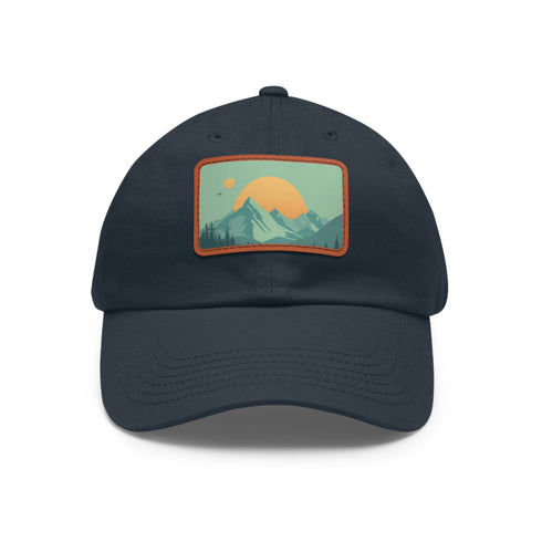 Minimalist Alpine Horizon Cap with White/Light Brown Patch.