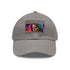 Neon watercolor dreams baseball cap with light brown rectangle patch.