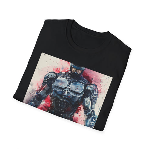 Charcoal cotton RoboCop T-shirt with crew neck regular fit design