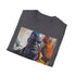 Charcoal cotton T-shirt featuring vibrant Thanos portrait with regular crew neck