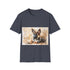 Adorable German Shepherd watercolor tee, charcoal, crew neck, DTG print.