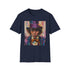 Willy Wonka portrait graphic cotton t-shirt in charcoal for summer wear.