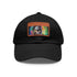 Kevin Hart neon watercolor baseball cap with light brown patch.