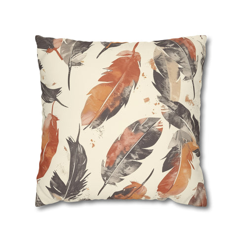 Boho Feathers Pillow Case - Add Bohemian Charm to Your Bedroom with Soft & Muted Feathers Pattern