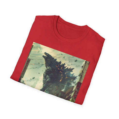 Nuclear Dawn Godzilla T-shirt: Charcoal cotton crew neck summer pick.