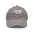 Swiss Alps watercolor cap in white with light brown patch and rectangle shape.