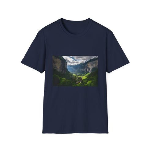 Symphony of Natures Majesty charcoal crew neck cotton t-shirt.