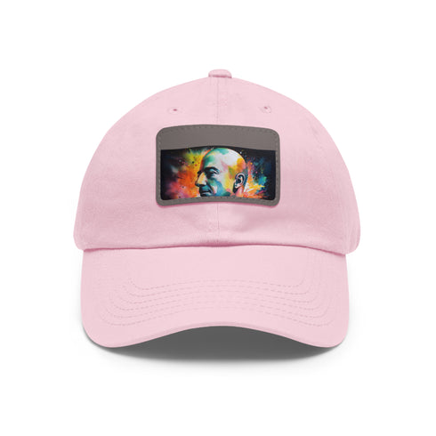 Neon Watercolor Jeff Bezos Cap - Unisex Cotton Hat White Rectangle
