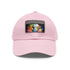 Neon watercolor Jeff Bezos cap, white with light brown patch.