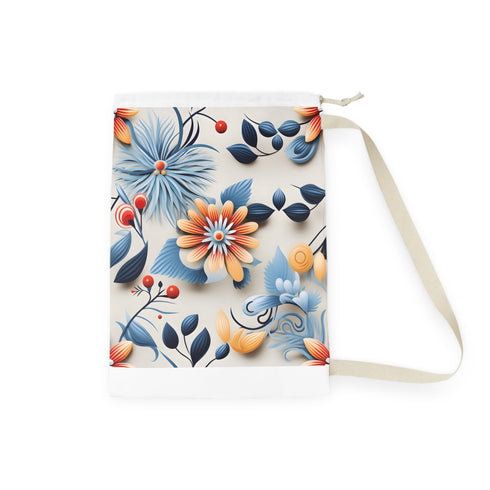 Floral Pattern Laundry Bag with vibrant sublimation print.