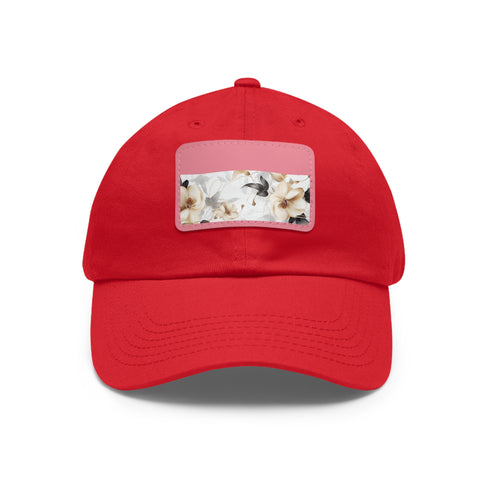 Botanical x-ray blossom white cap, rectangle shape, cotton, unisex, vegan.