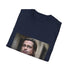 Charcoal cotton crew neck T-shirt featuring Brad Pitt graphic design